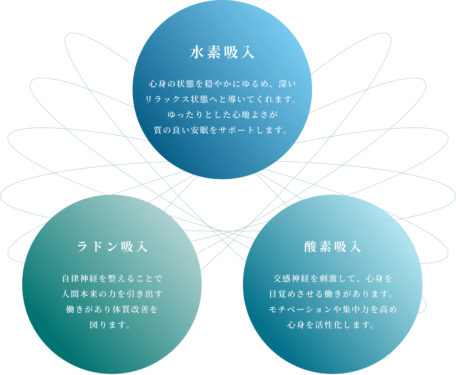 水素・ラドン・酸素の役割分担